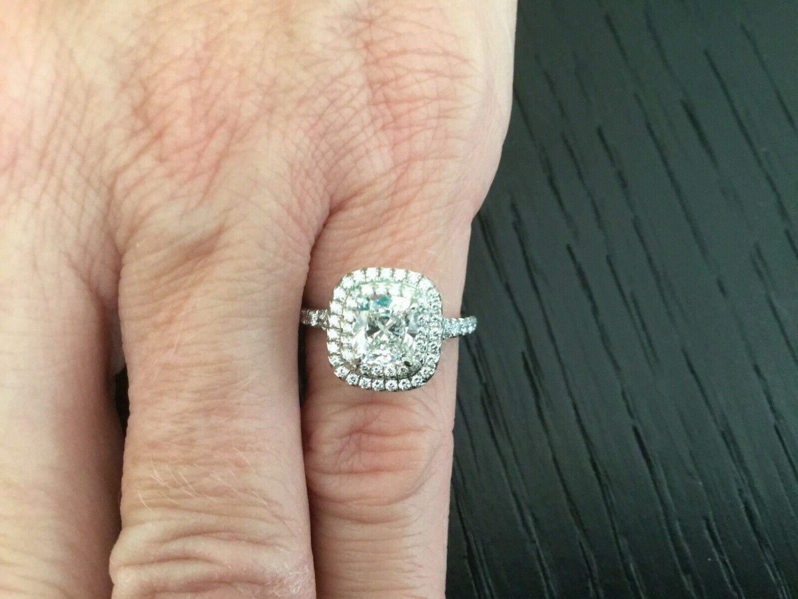Tiffany & Co. Soleste Platinum and Diamond Engagement Ring 1.26 Carat H VVS1 1