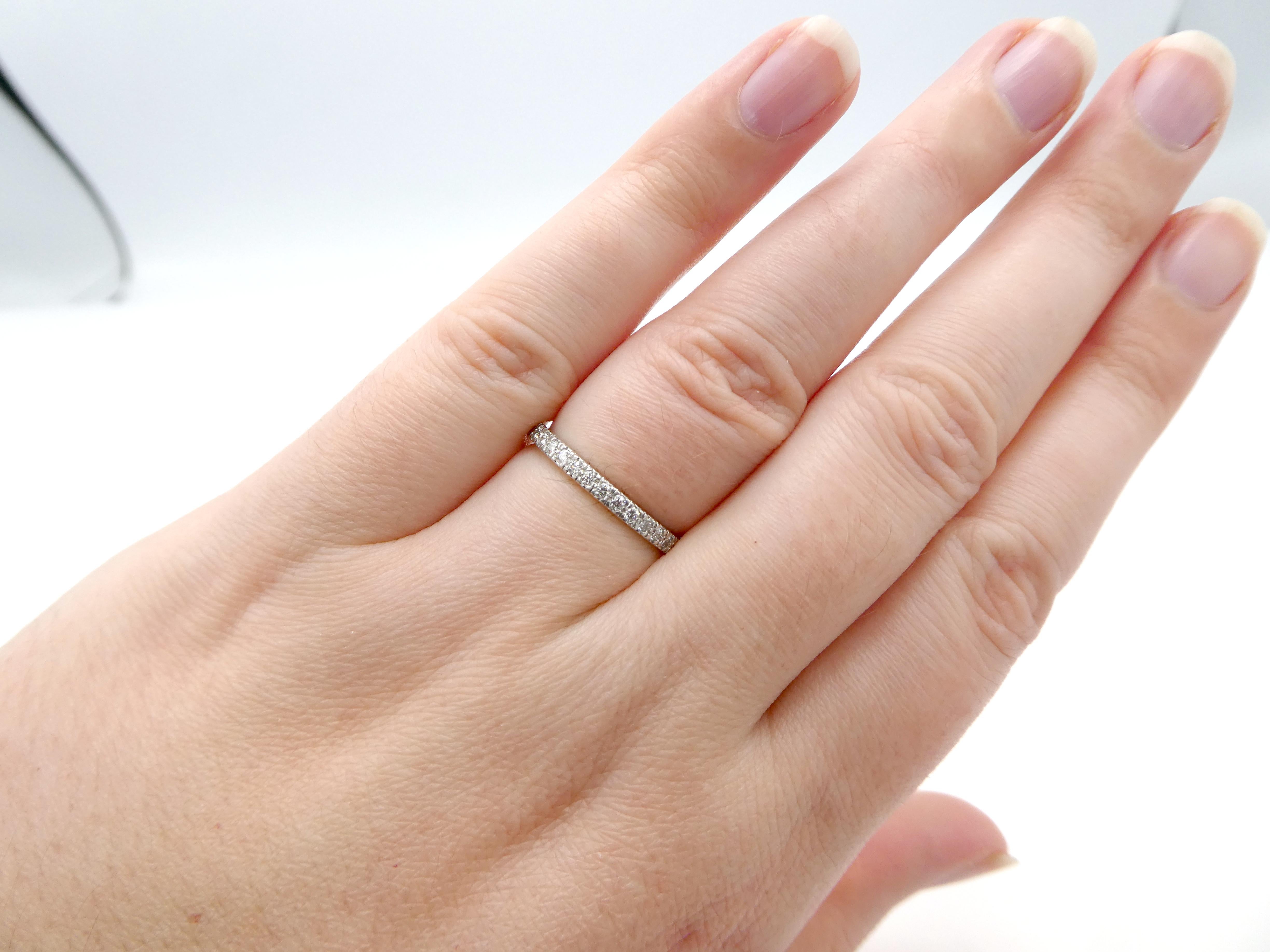 Round Cut Tiffany & Co. Soleste Platinum Carat Round Diamond Eternity Band Wedding Ring