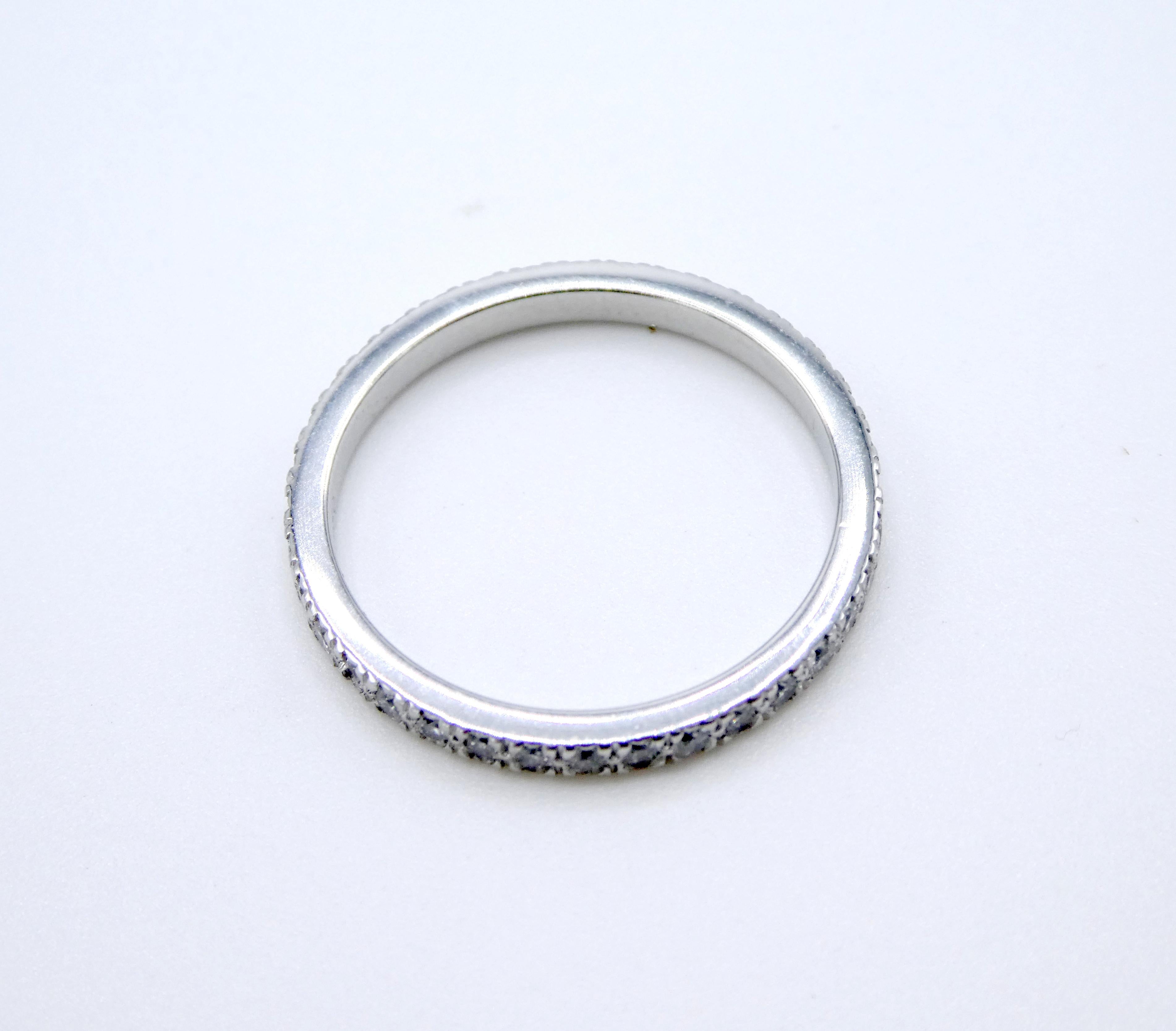 Tiffany & Co. Soleste Platinum Carat Round Diamond Eternity Band Wedding Ring In Good Condition In  Baltimore, MD