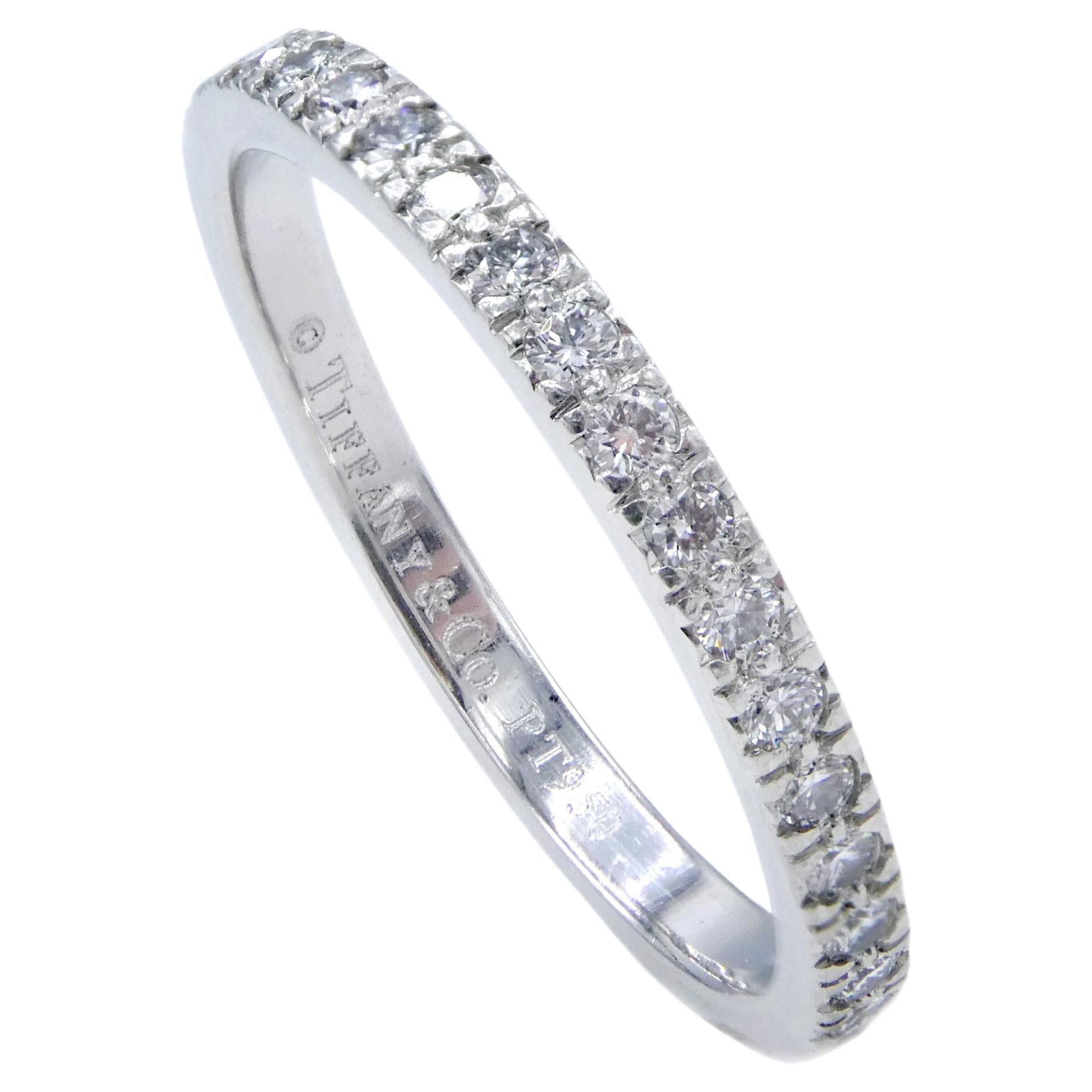Tiffany & Co. Soleste Platinum Carat Round Diamond Eternity Band Wedding Ring