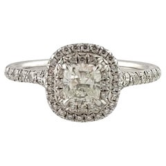 Tiffany & Co. Soleste Platinum Cushion Cut Diamond Double Halo Engagement Ring
