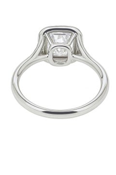 Tiffany & Co. Soleste Platinum Cushion Diamond Double Halo Engagement Ring