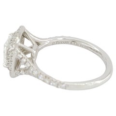 Tiffany & Co. Soleste Platinum Cushion Diamond Double Halo Engagement Ring