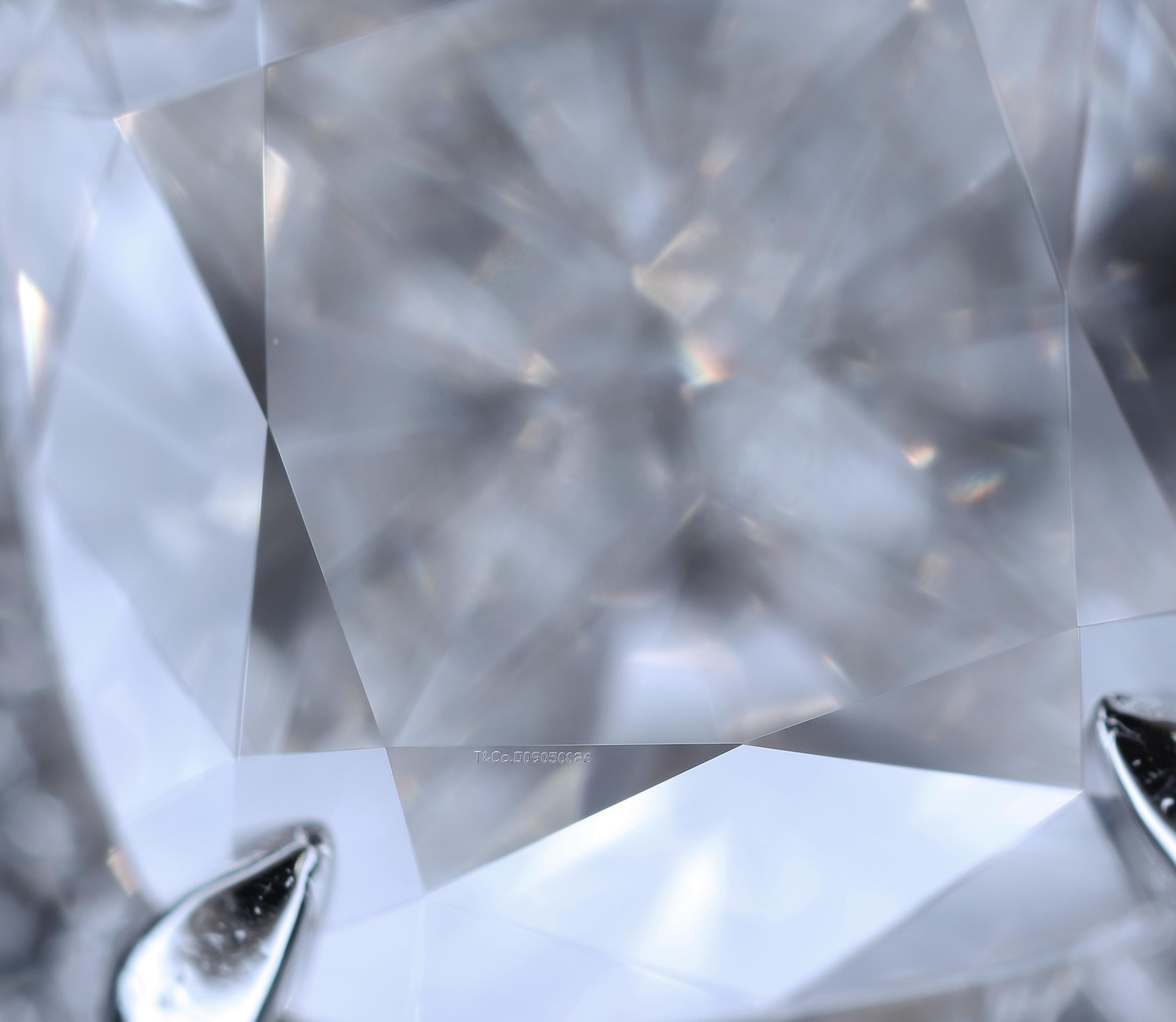 Tiffany & Co. Soleste Platinum Cushion Diamond Engagement Ring 1.02Cts Ttl GVVS2 6