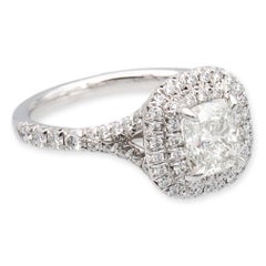 Tiffany & Co. Soleste Platinum Cushion Diamond Engagement Ring 1.03 Cts Total I
