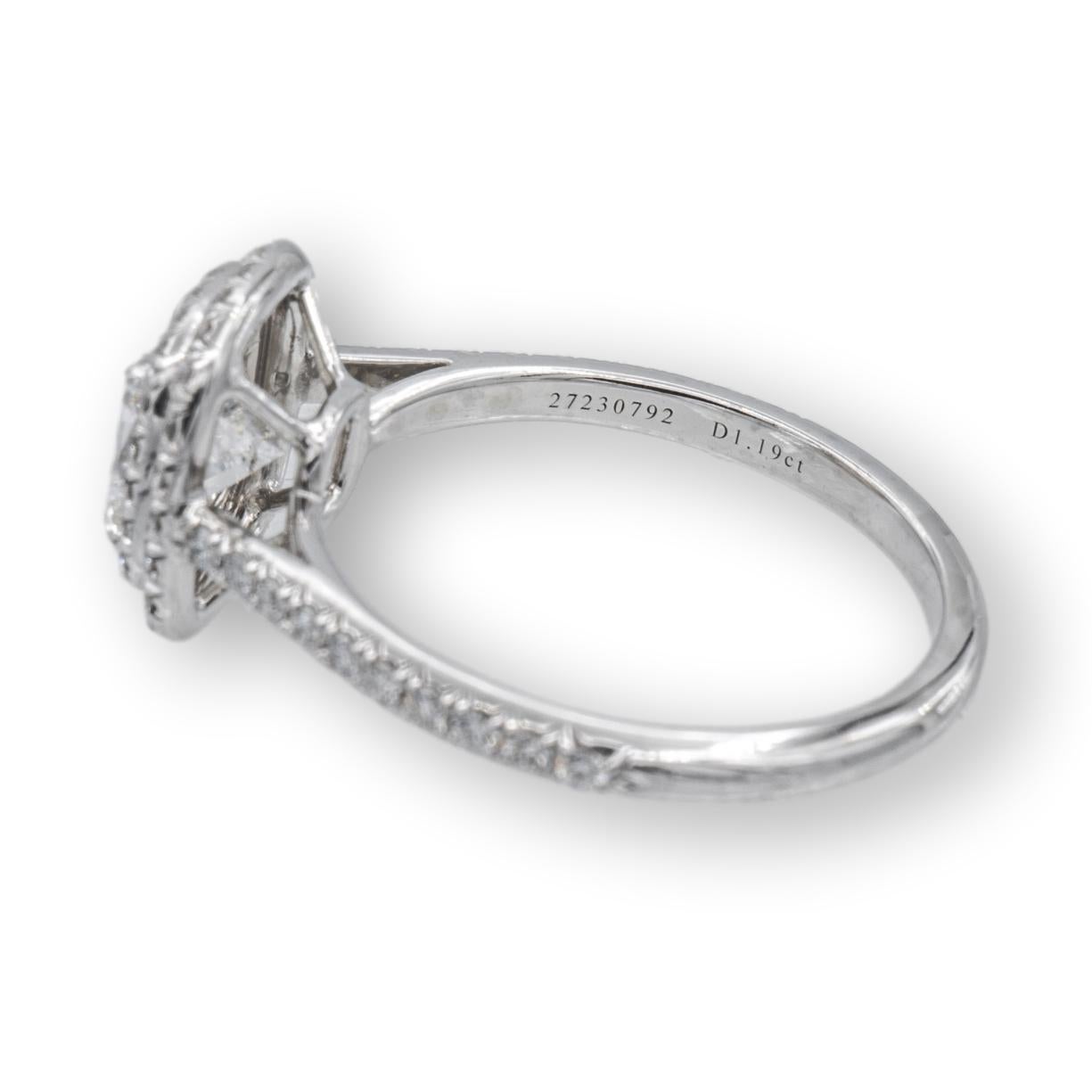 Women's Tiffany & Co. Soleste Platinum Cushion Diamond Engagement Ring 1.55Cts Total IVS
