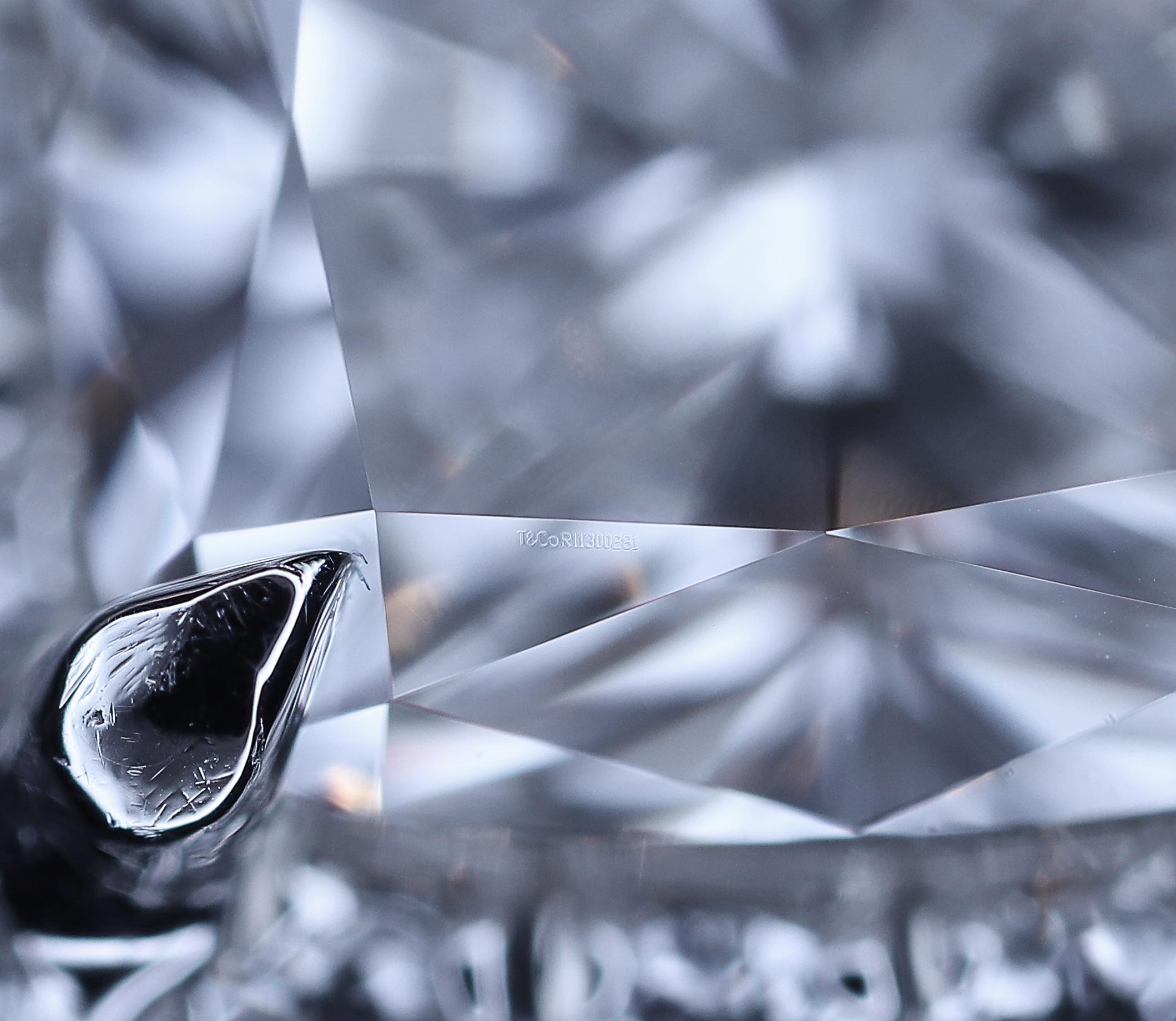 Tiffany & Co. Soleste Platinum Cushion Diamond Engagement Ring .82ct TW FVS1 7