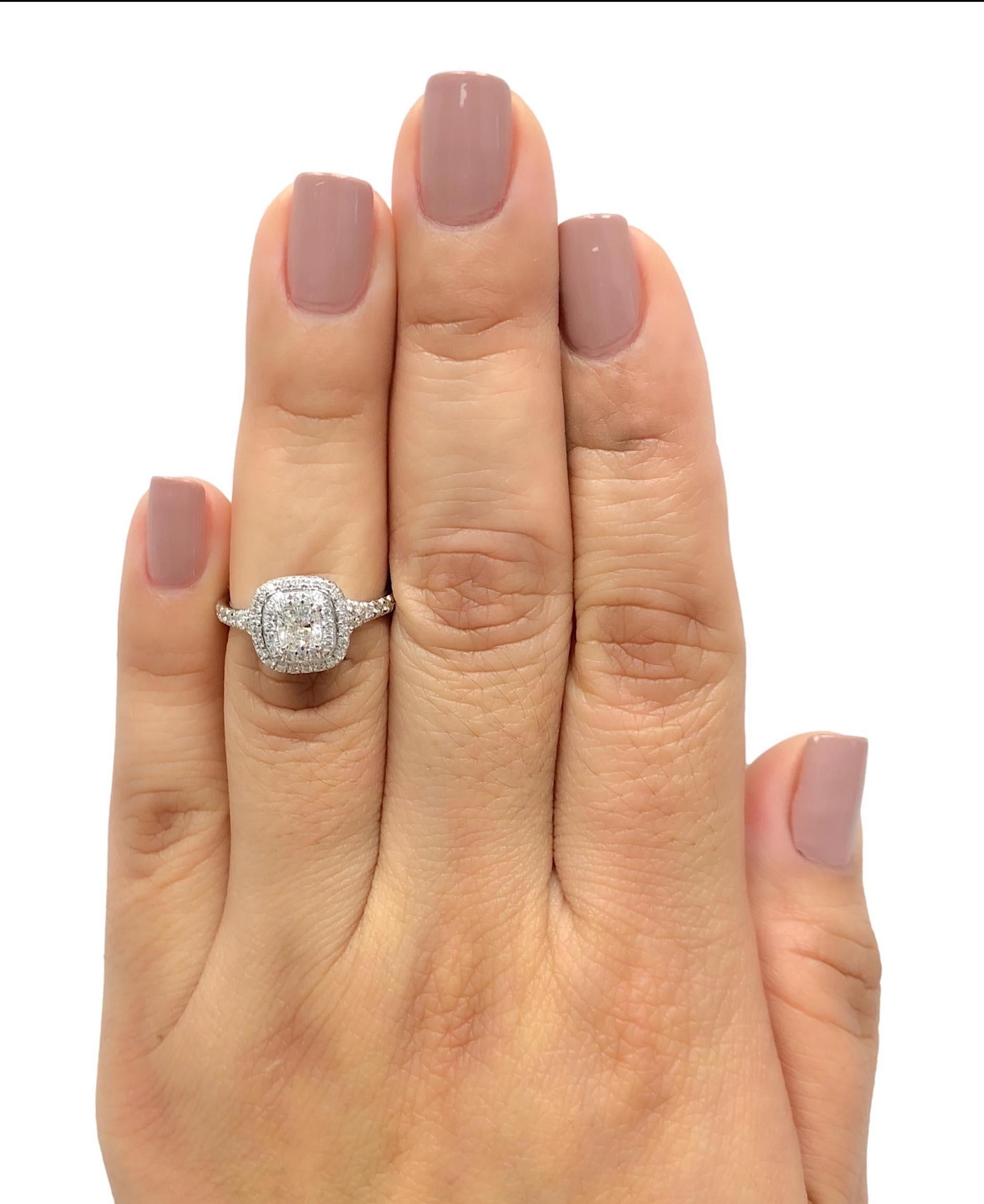 Tiffany & Co. Soleste Platinum Cushion Diamond Engagement Ring .82ct TW FVS1 2