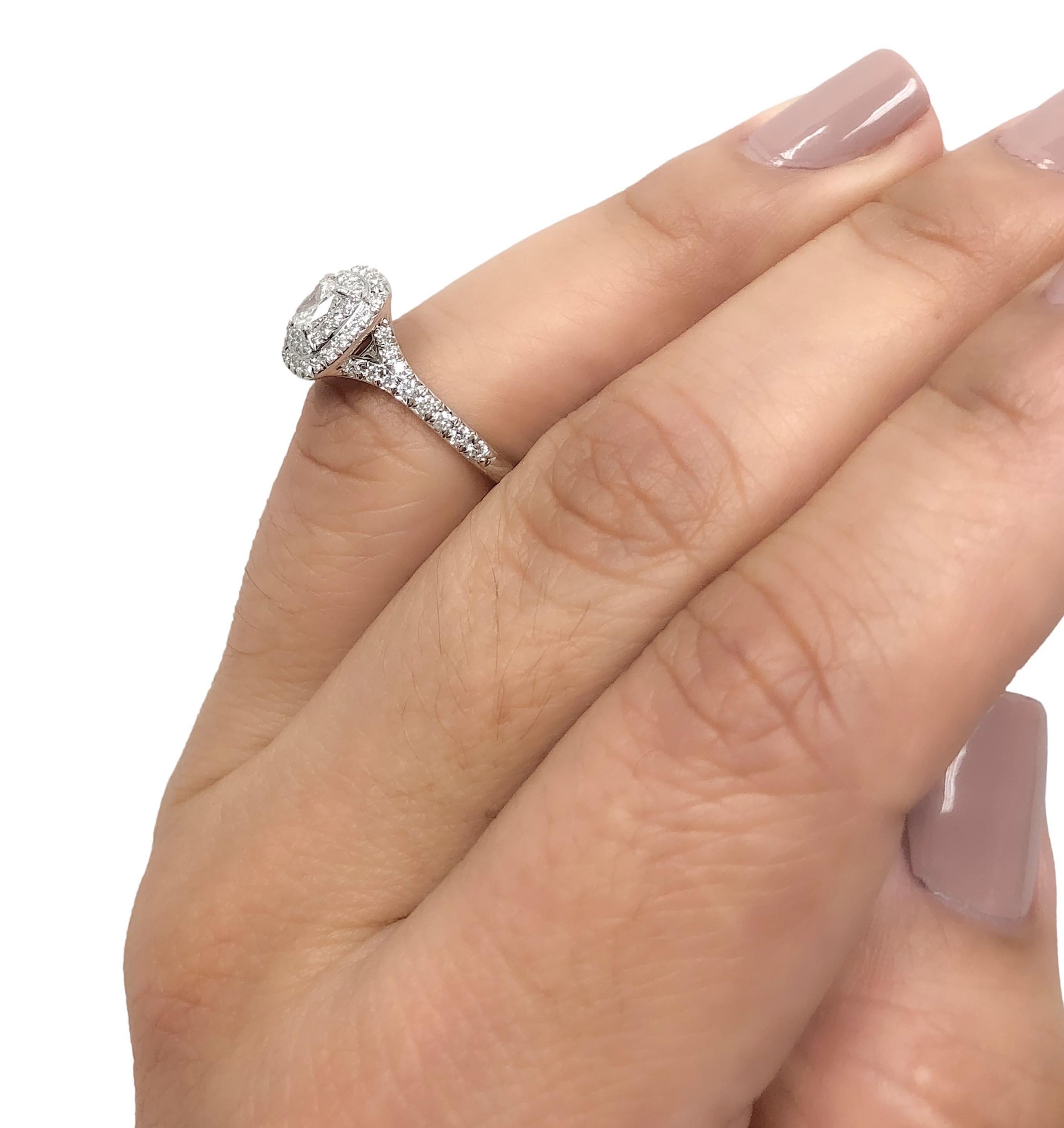 Tiffany & Co. Soleste Platinum Cushion Diamond Engagement Ring .82ct TW FVS1 3