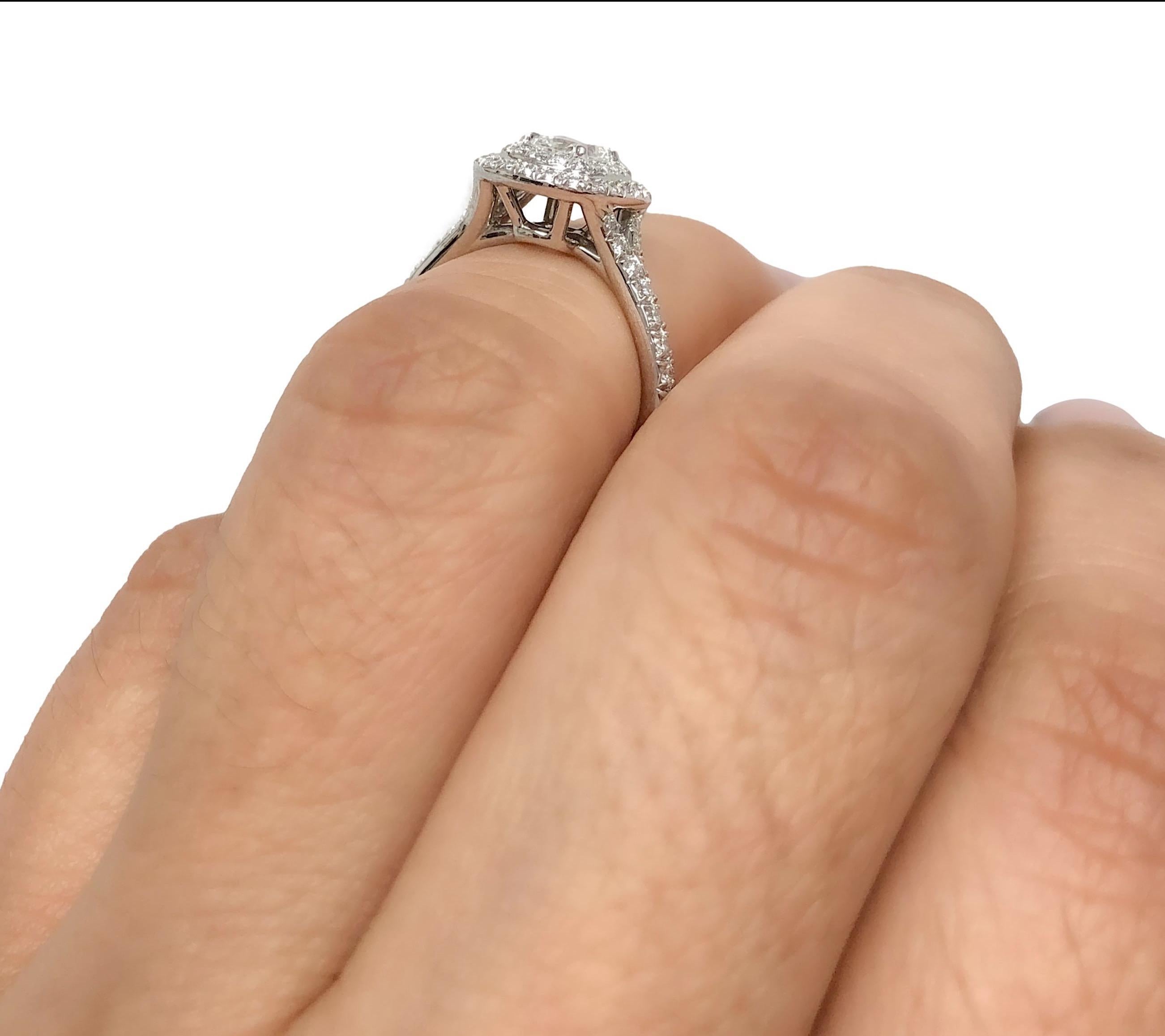 Tiffany & Co. Soleste Platinum Cushion Diamond Engagement Ring .94TW F-G VVS-VS 7