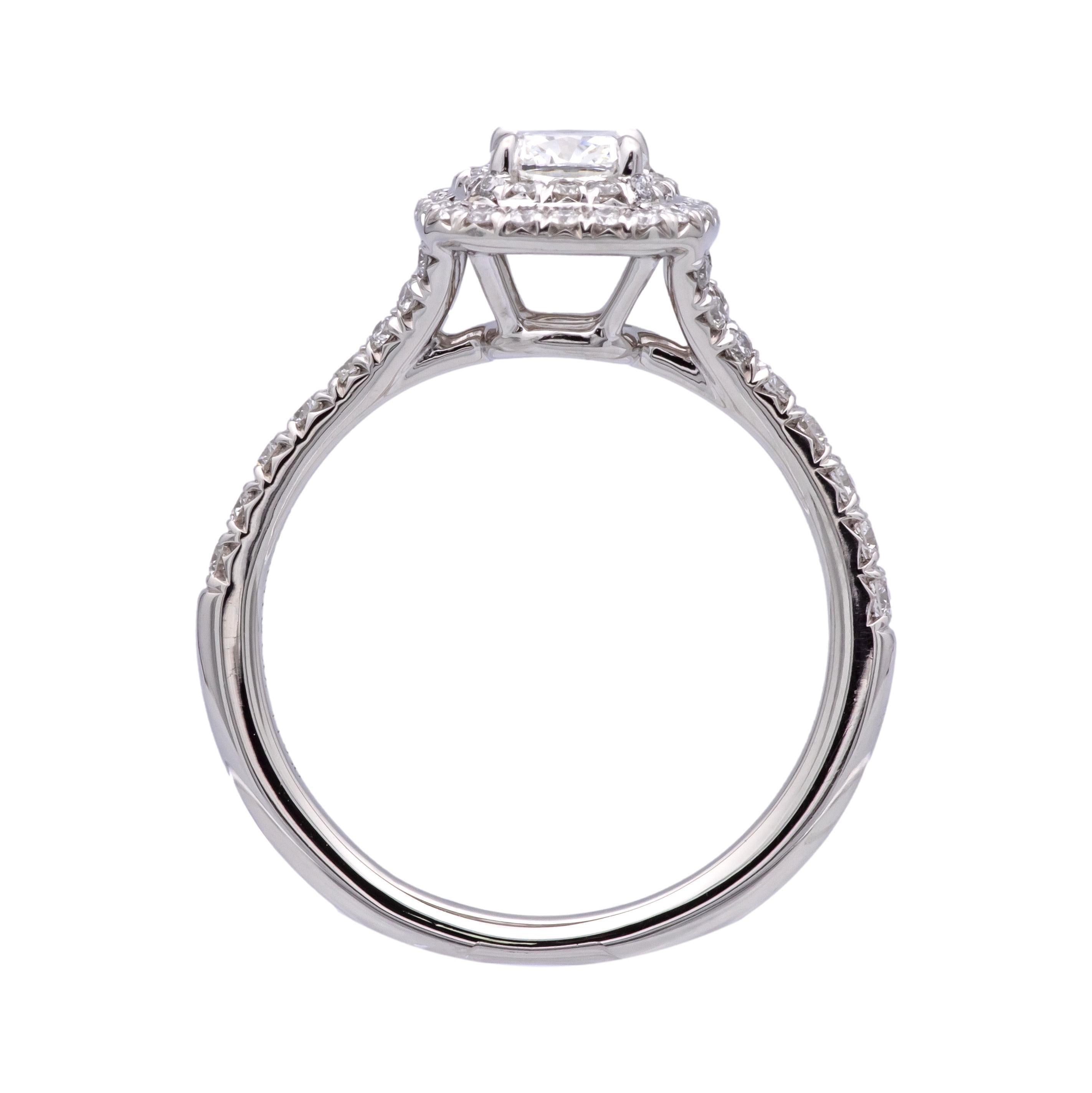 Women's Tiffany & Co. Soleste Platinum Cushion Diamond Engagement Ring .94TW F-G VVS-VS