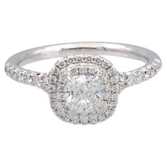 Tiffany & Co. Soleste Platinum Cushion Diamond Engagement Ring .95Cts Ttl