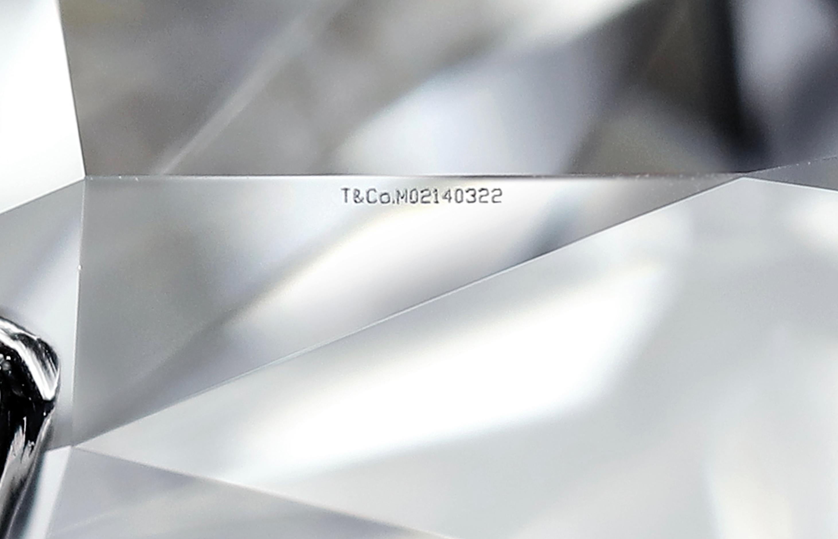 Tiffany & Co. Soleste Platinum Cushion Diamond Engagement Ring .98Cts Ttl. H IF 4