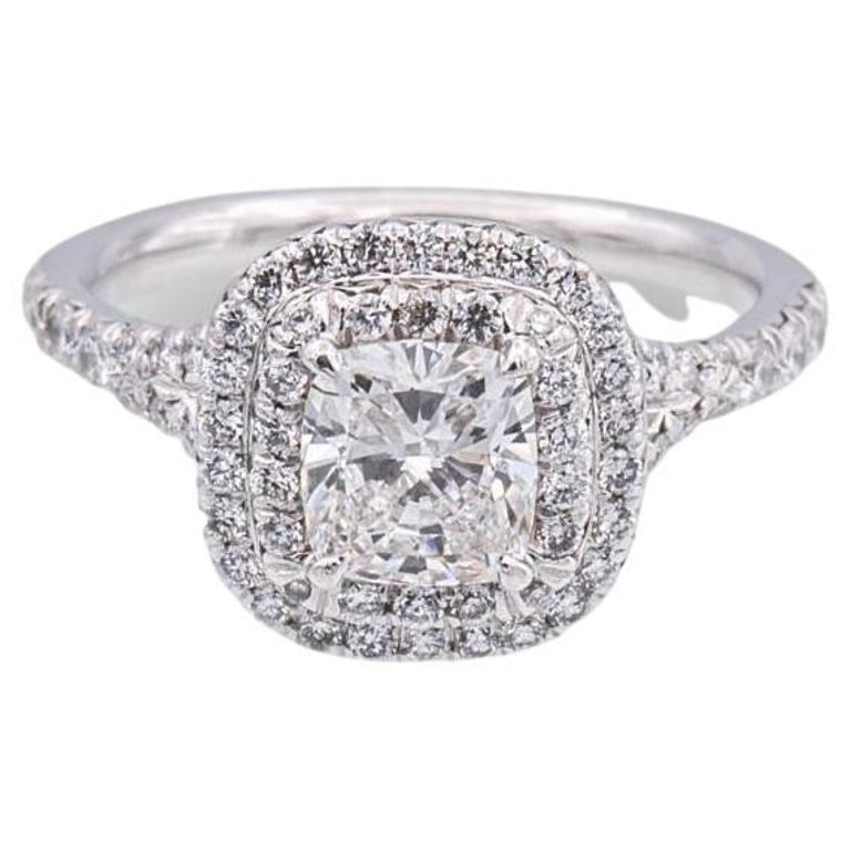 Bague Fiançailles 3,75 Ct Diamants Simulés Or Blanc 14k - Taille Personnalisable 4 à 12