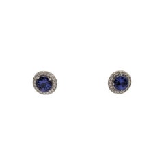 Tiffany & Co. 'Soleste' Platinum Diamond and Tanzanite Earrings