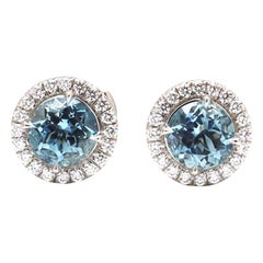 Tiffany & Co. soleste" Platin-Diamant-Aquamarin-Ohrringe