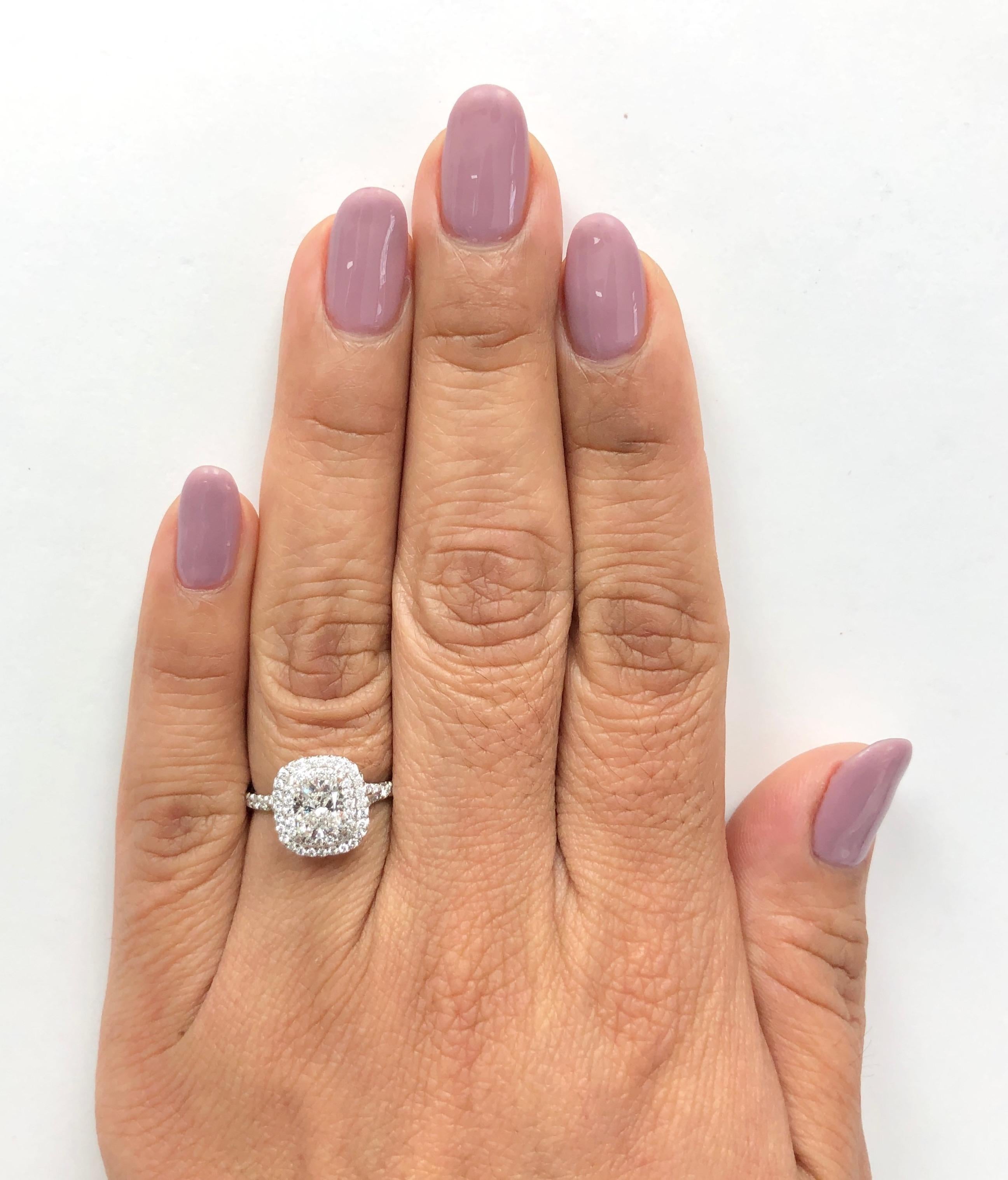 Tiffany & Co. Soleste Platinum Diamond Engagement Ring 1.40Cts Ttl. FVVS2 w/Rece 1