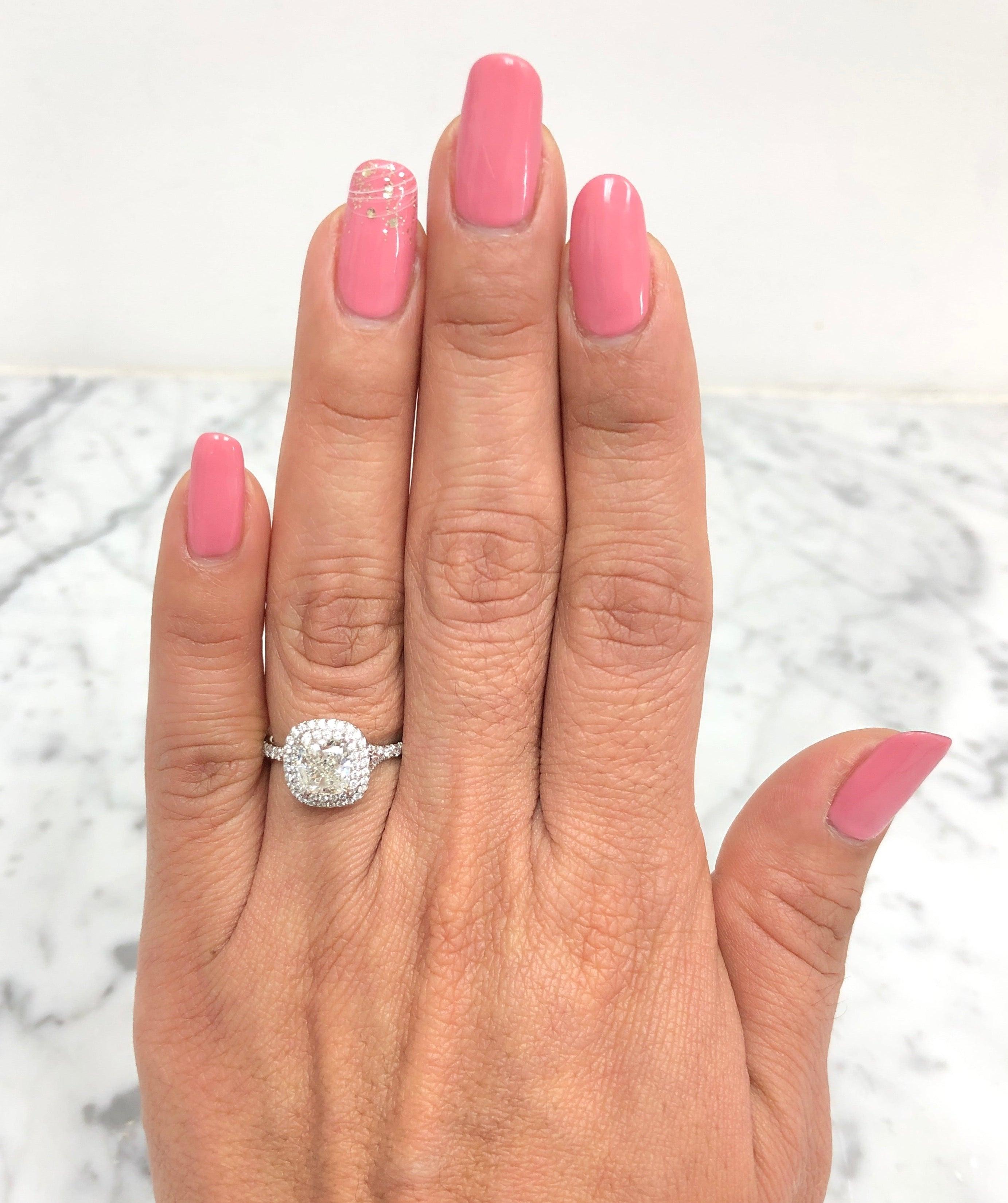 Tiffany & Co. Soleste Platinum Diamond Engagement Ring 1.92 Cts Ttl. IVS1 w/Rec. 5