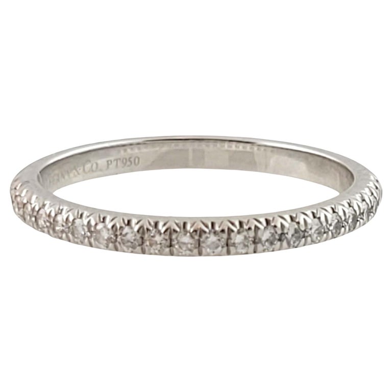 Tiffany and Co. Soleste Platinum Diamond Half Eternity Wedding Band at