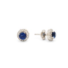 Tiffany & Co. 'Soleste' Platinum Diamond Sapphire Earrings