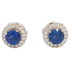 Tiffany & Co. 'Soleste' Platinum Diamond Sapphire Earrings