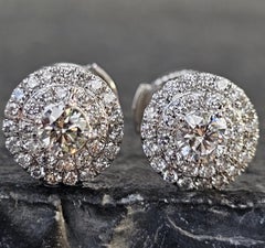 Tiffany & Co. Soleste Platinum Diamond Stud Earrings Large ~1ct Version