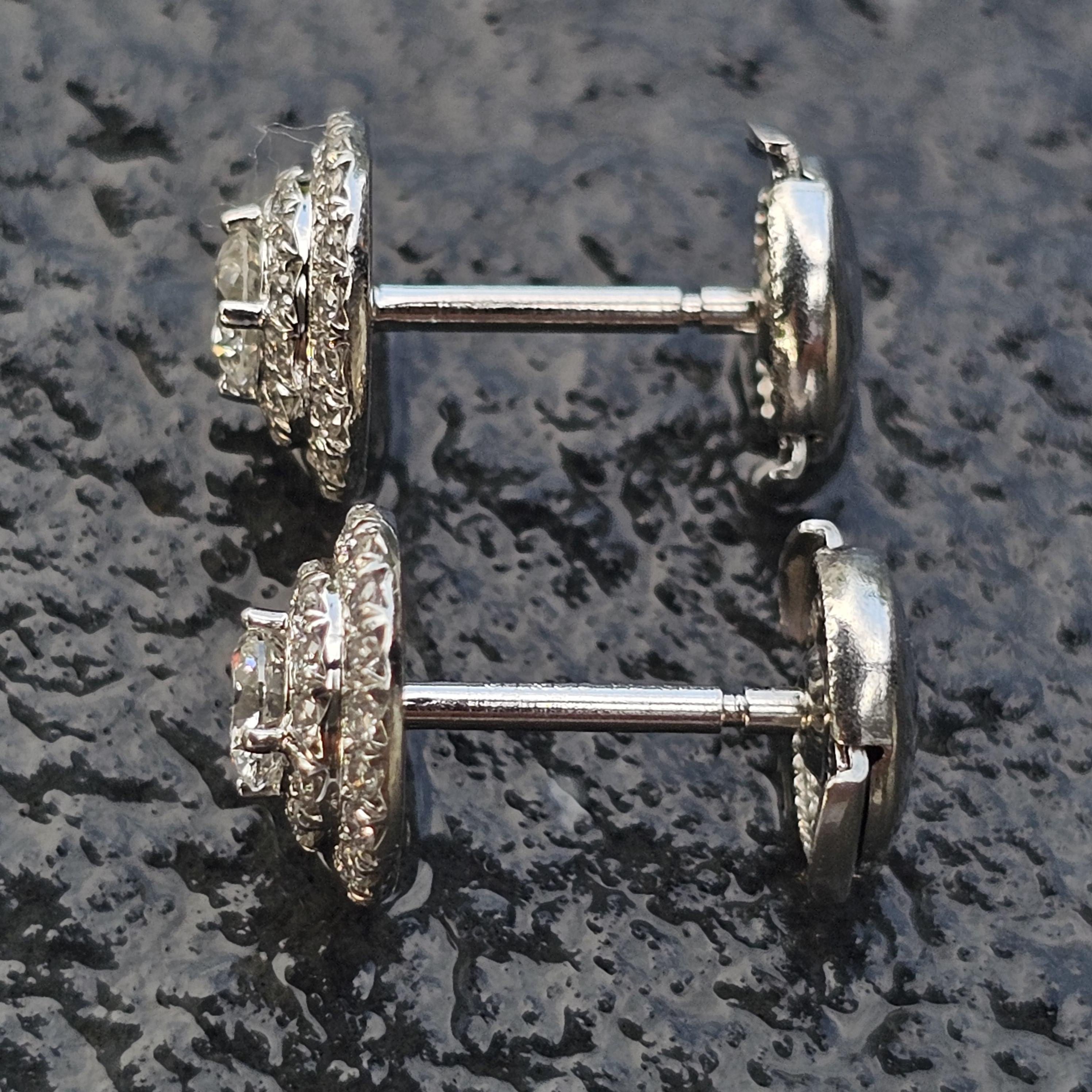 Tiffany & Co. Soleste Platinum Diamond Stud Earrings Large ~1ct Version For Sale 3
