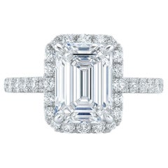 Tiffany & Co. Soleste Platinum Emerald Cut Diamond Engagement Ring