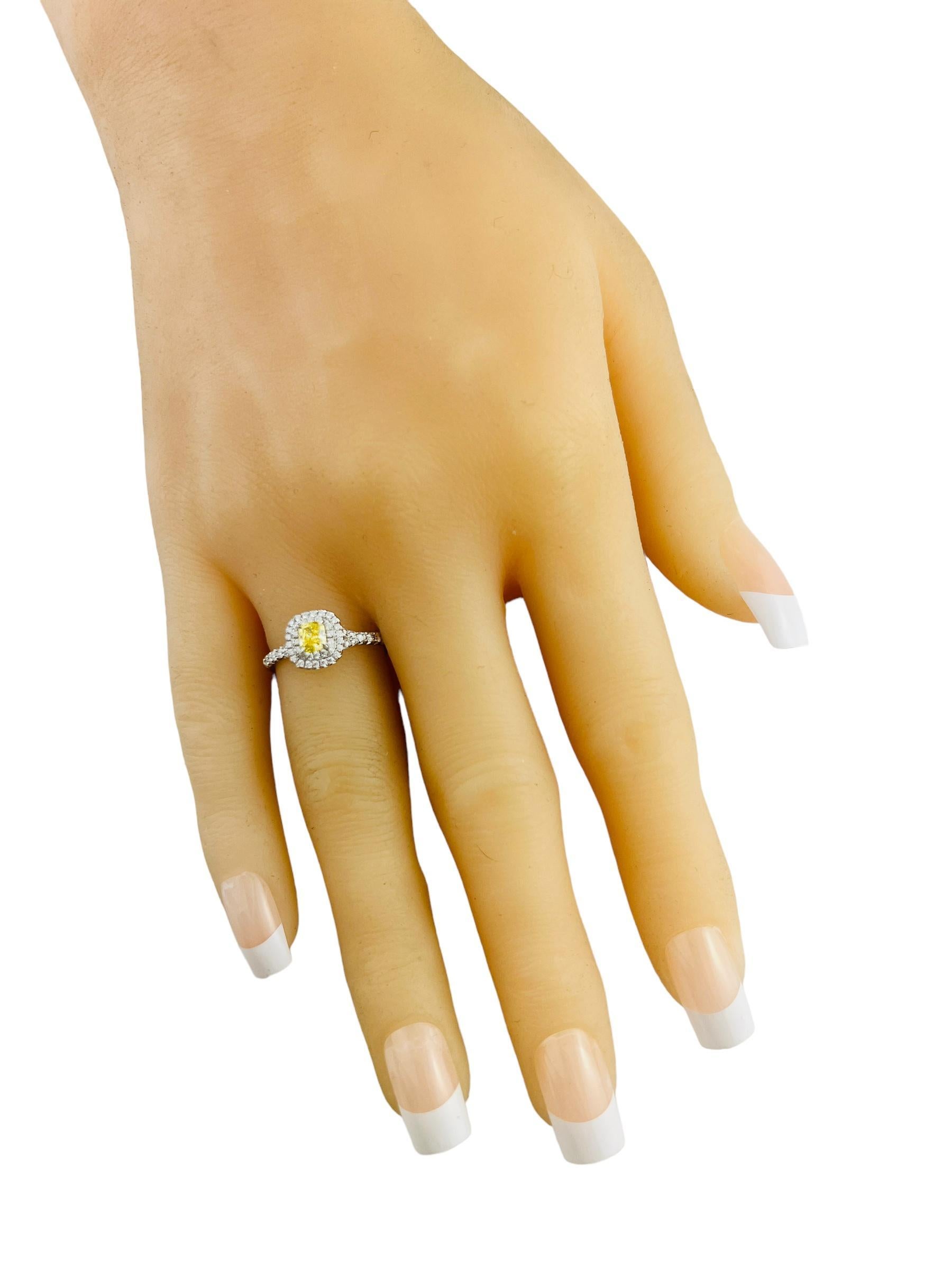 Tiffany & Co. Soleste Platinum Fancy Yellow Diamond Halo Ring #15749 4