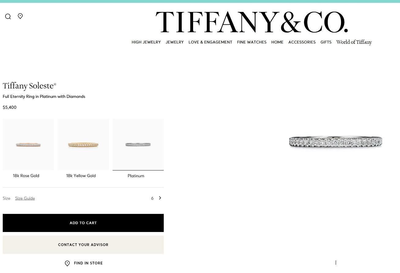 TIFFANY & Co. Soleste Bague à diamant en platine pour l'éternité 6 en vente 2