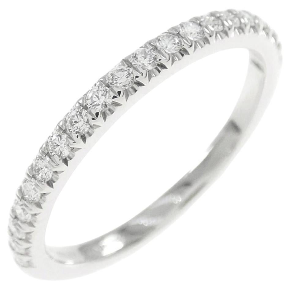 TIFFANY & Co. Soleste Platinum Half Circle Diamond Band Ring 5.25 For Sale