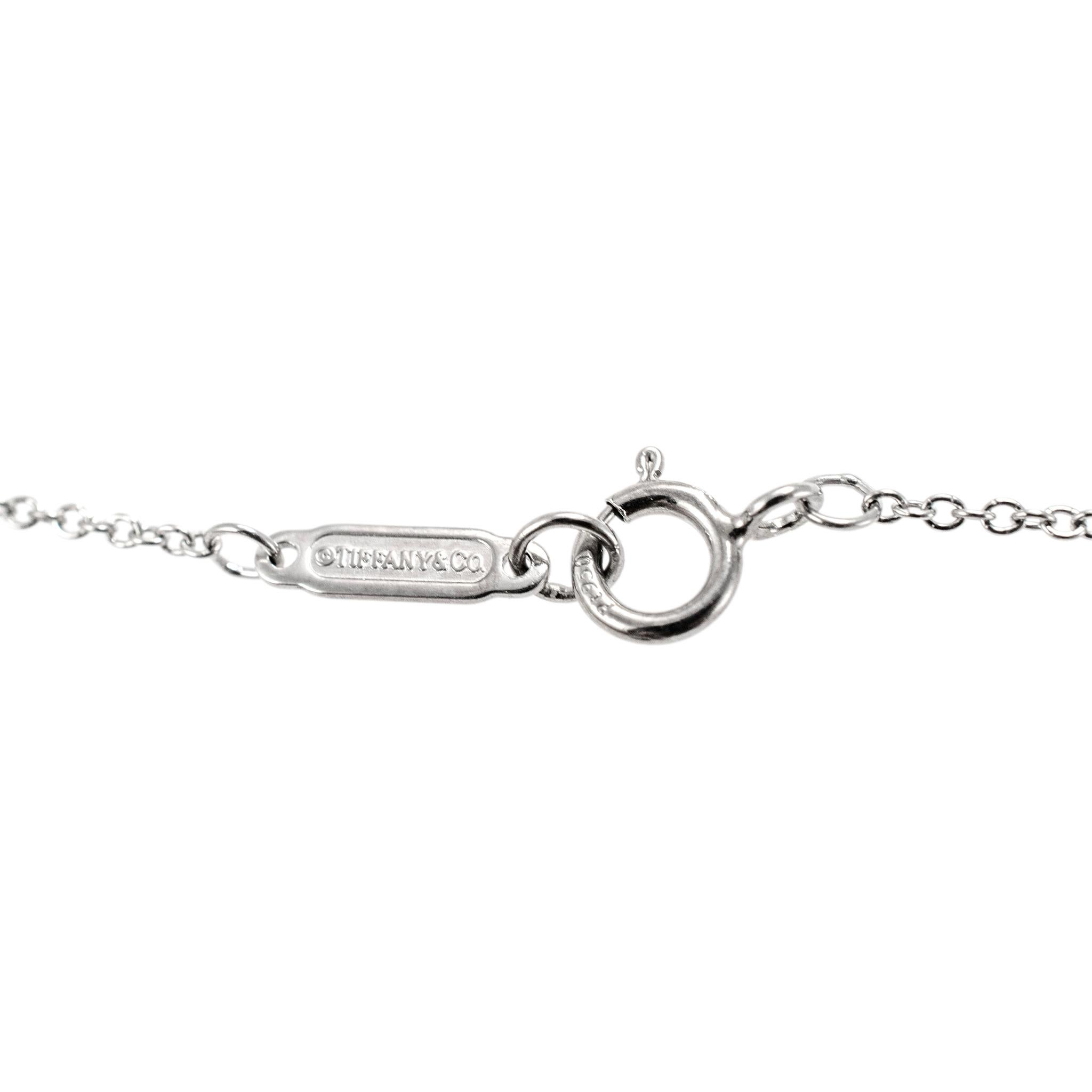 Tiffany & Co. Soleste Platinum Halo Diamond Pendant Necklace In Excellent Condition For Sale In Houston, TX