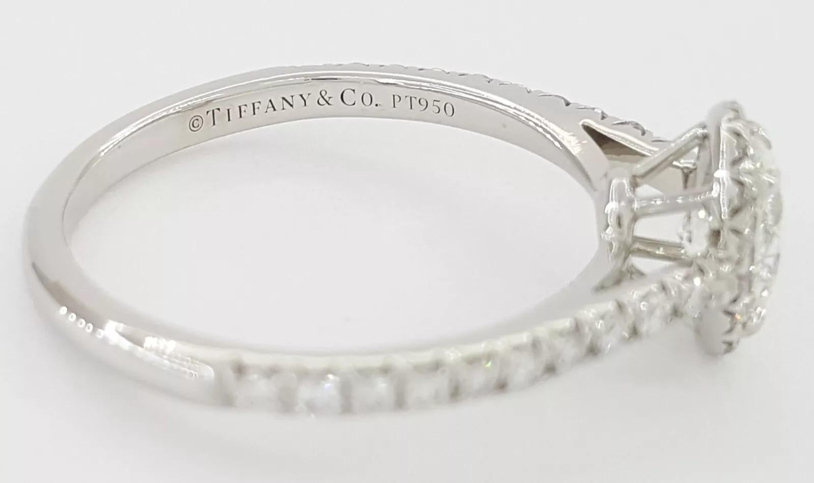 Women's or Men's Tiffany & Co. Soleste Platinum Halo Engagement Ring