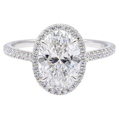Tiffany & Co. Anillo de compromiso Soleste Platino Diamante Halo Ovalado