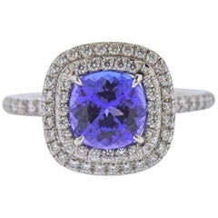 Vintage Tiffany & Co Soleste Platinum Tanzanite Diamond Ring