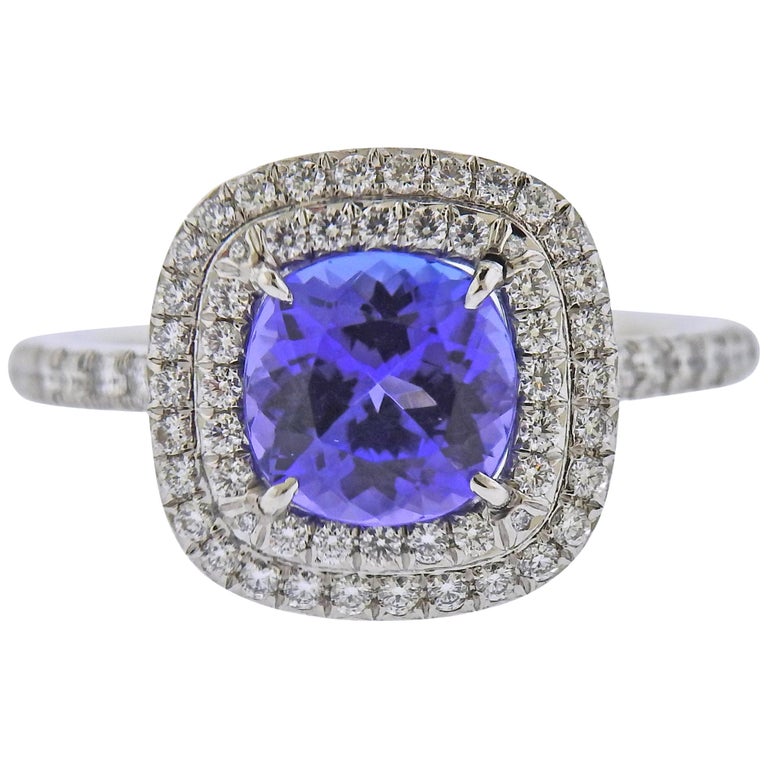 Tiffany and Co Soleste Platinum Tanzanite Diamond Ring at 1stDibs | vintage tiffany  tanzanite rings, tanzanite tiffany, tiffany soleste tanzanite ring