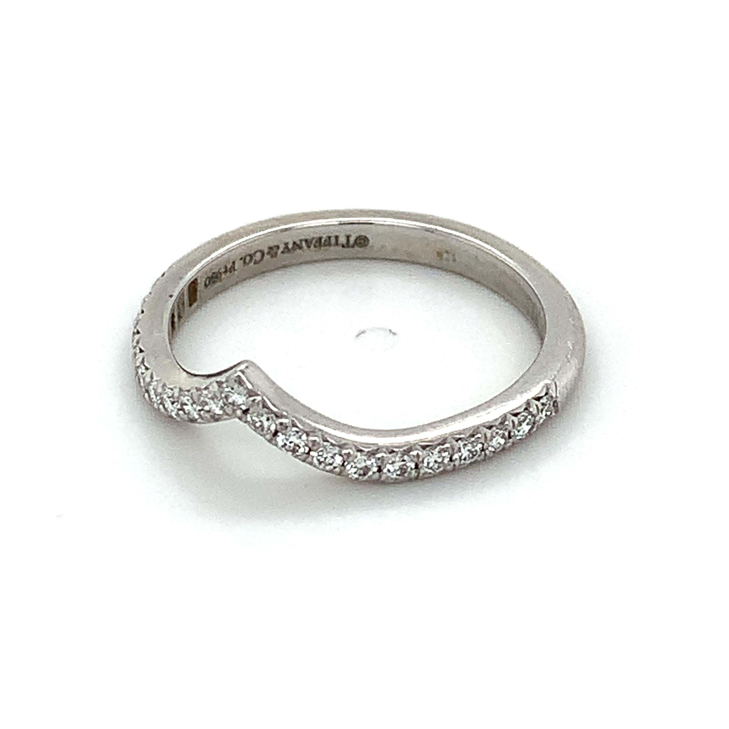 Tiffany & Co. Soleste, bague V avec diamant blanc rond MSRP 2550 $ 5