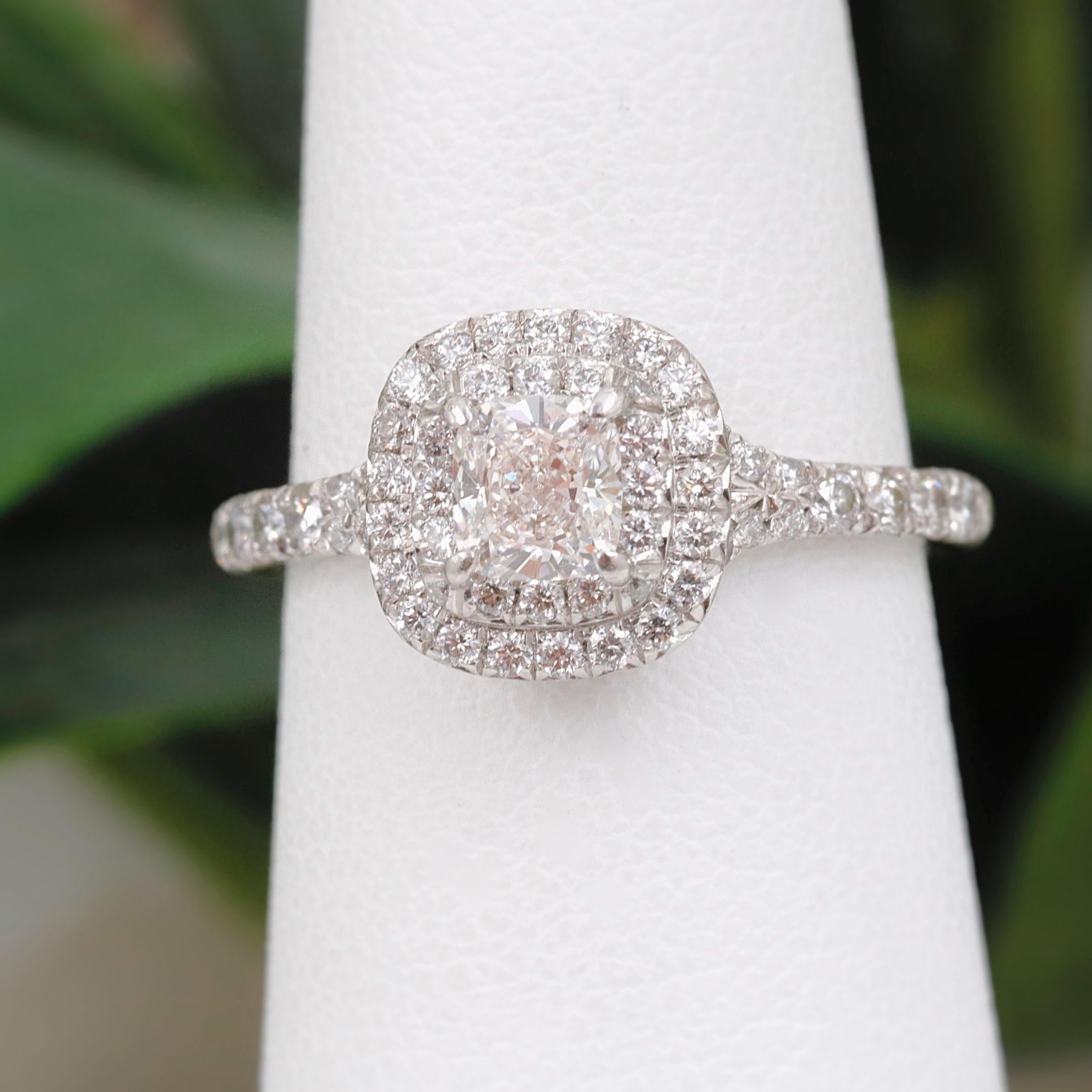 Tiffany & Co. Soleste Round Diamond 0.64 Carat Ring in Platinum Papers 4