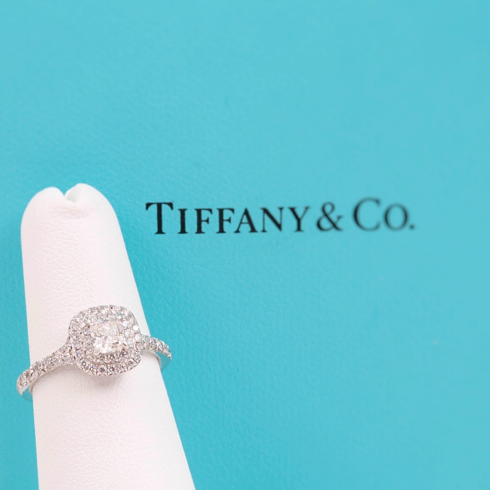 Tiffany & Co. Soleste Round Diamond 0.64 Carat Ring in Platinum Papers 1