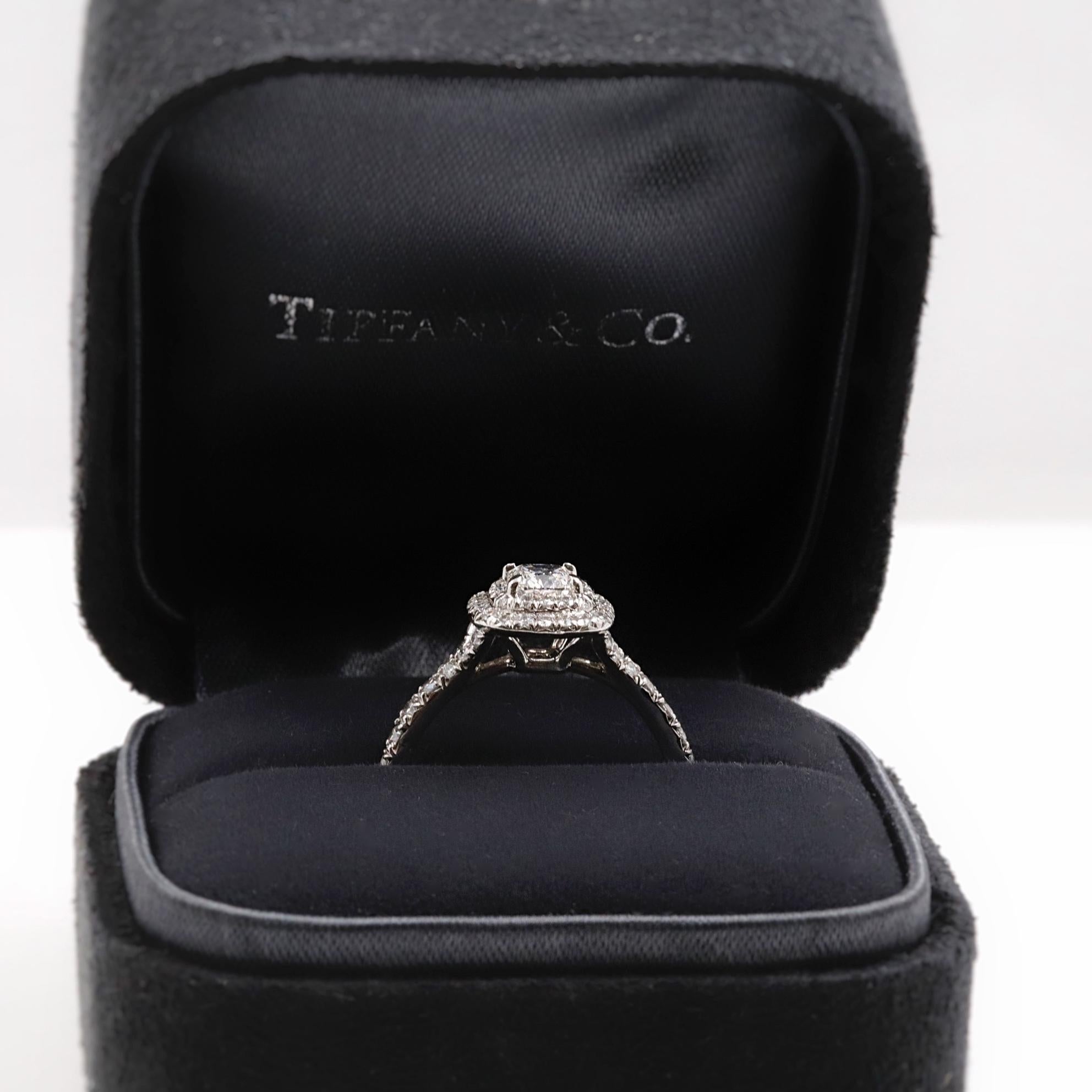 Tiffany & Co. Soleste Round Diamond 0.64 Carat Ring in Platinum Papers 3