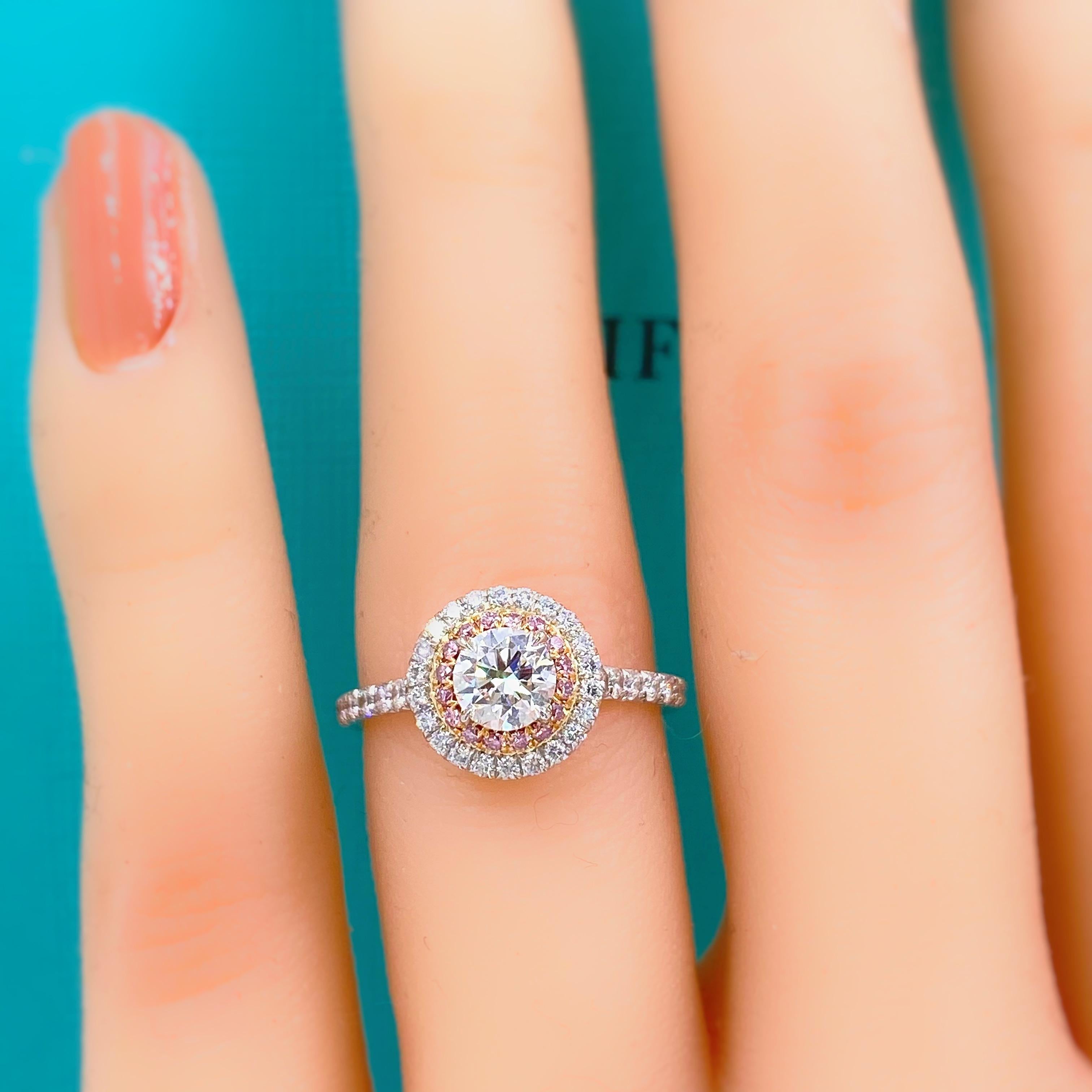 tiffany soleste round brilliant engagement ring in platinum