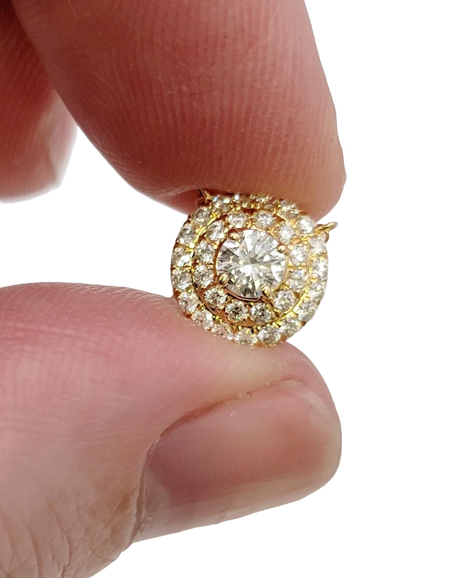 Tiffany & Co. Soleste Round Diamond Halo 18 Karat Rose Gold Pendant Necklace For Sale 2