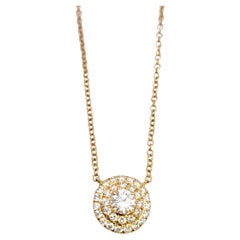 Tiffany & Co. Soleste Round Diamond Halo 18 Karat Rose Gold Pendant Necklace