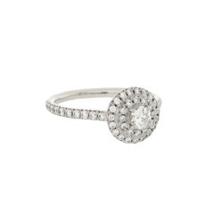 Tiffany & Co. Soleste Round Double Halo Ring Platinum with Diamonds