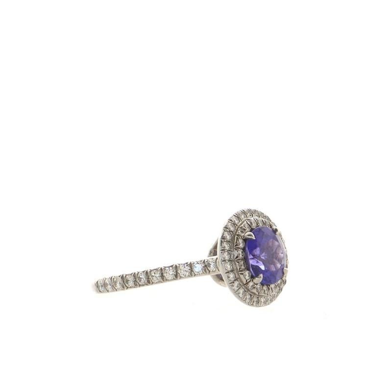 Tiffany & Co. Soleste Round Ring Platinum with Tanzanite and Diamonds 0.70CT In Good Condition In New York, NY