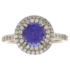 Tiffany & Co. Soleste Round Ring Platinum with Tanzanite and Diamonds 0.70CT