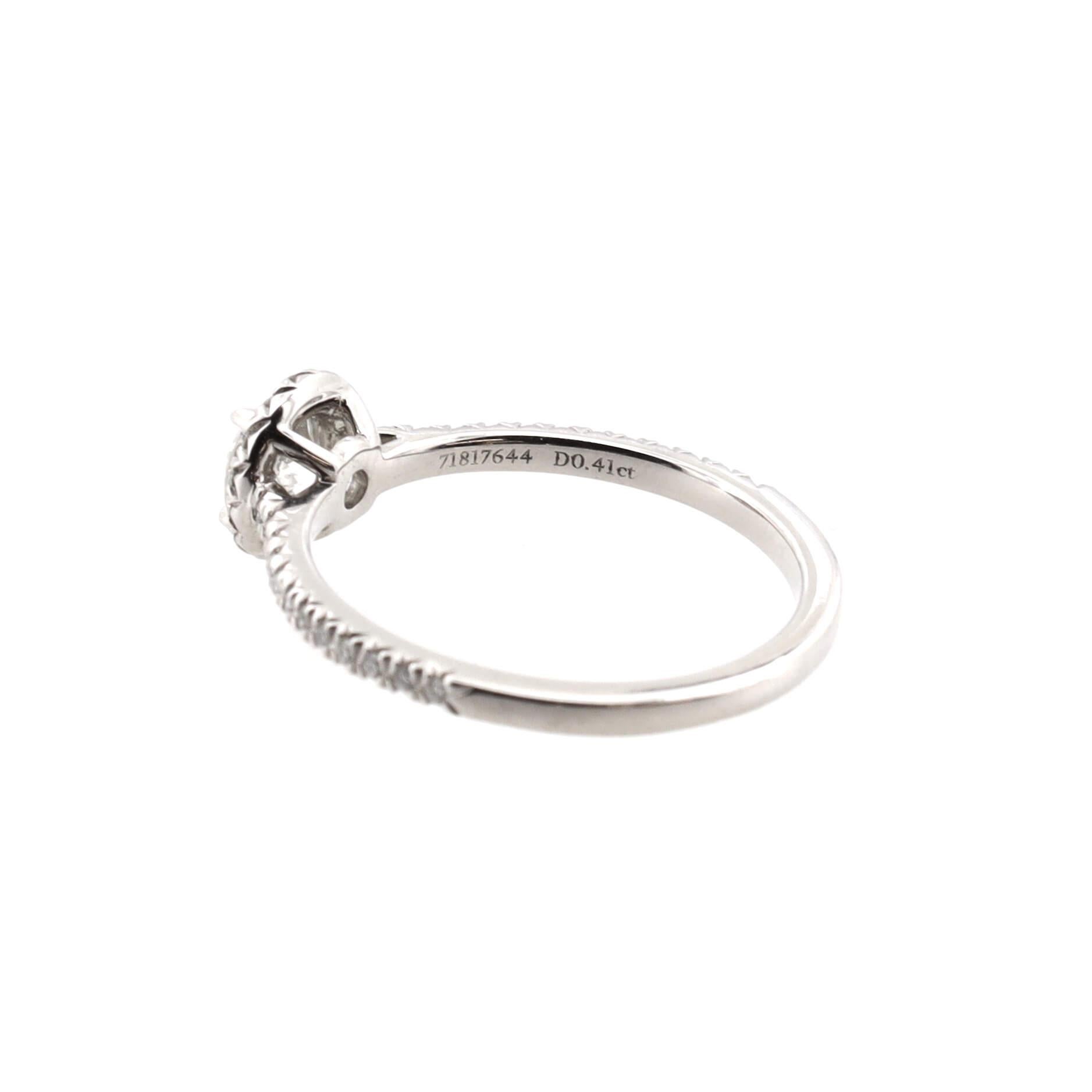 Tiffany & Co. Soleste Round Single Halo Ring Platinum with RBC Diamond H/ 1