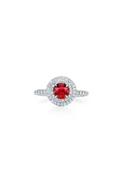 Tiffany & Co Soleste Ruby and Diamond In Platinum.