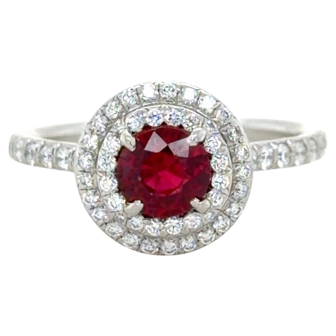 Tiffany & Co., Soleste Rubin- und Diamantring Platin im Angebot