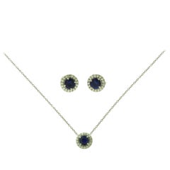 Tiffany & Co. Soleste Sapphire & Diamond Pendant & Earring Platinum 2-Piece Set